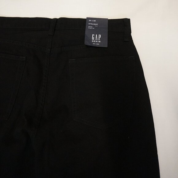 GAP Jeans Mens 34x28 Washed Black Straight Taper Denim Casual - Picture 7 of 7